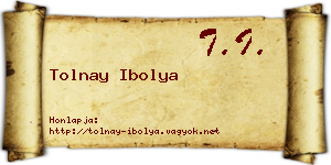 Tolnay Ibolya névjegykártya